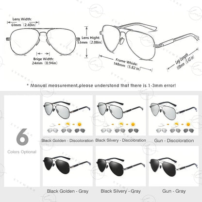Brand Design Aviation Sunglasses Polarized Man Photochromic UV400 Glasses Woman Anti-glare Driving Goggles zonnebril heren