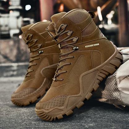Outdoor High Top Mens Waterproof Fashion Platform Sneakers Ankle Botas Casual Shoes Combat Boots Male Black Large Size 47
