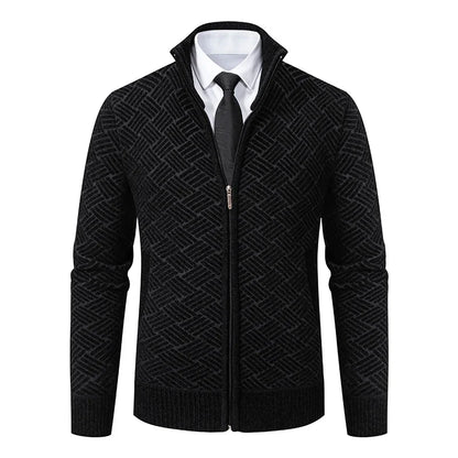 Mens Thickened Cardigan Full Zipper Fleeced Sweaters Knit Jackets Hooded Sweater Coat Autumn Winter Padded Clothes