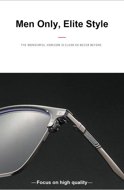 Men's Classic Business Eyeglasses Frames Anti-Blue Light Reading Glasses Myopia Hyperopia Customizable Prescription KE001