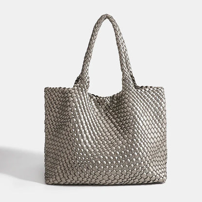 Designer Knitting Fashion Ladies Handbags And PU leather Large-capacity Women's single-shoulder bag Beach Travel Bags