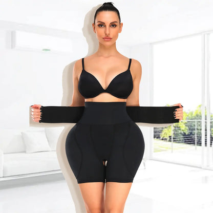 Women Hip Padded Shorts High Waist With Hook Tummy Control Panties Sexy Fake Ass Butt Lifter Booty Enhancer Big Buttocks Brief