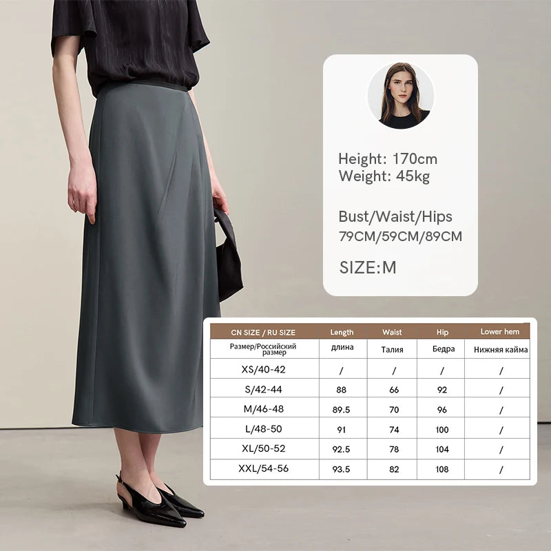 Women's Skirt 2026 Summer New Solid Color Wrinkle-Resistant Elegant Office Versatile Long Pleated Skirt For Women 12622145