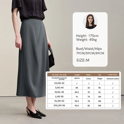 Women's Skirt 2026 Summer New Solid Color Wrinkle-Resistant Elegant Office Versatile Long Pleated Skirt For Women 12622145