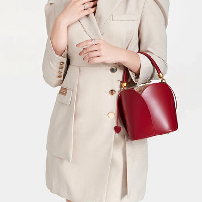 Red Bride Petal Bucket Bag Women Handbag New Vegetable Basket Crossbody Bag Single Shoulder Bag