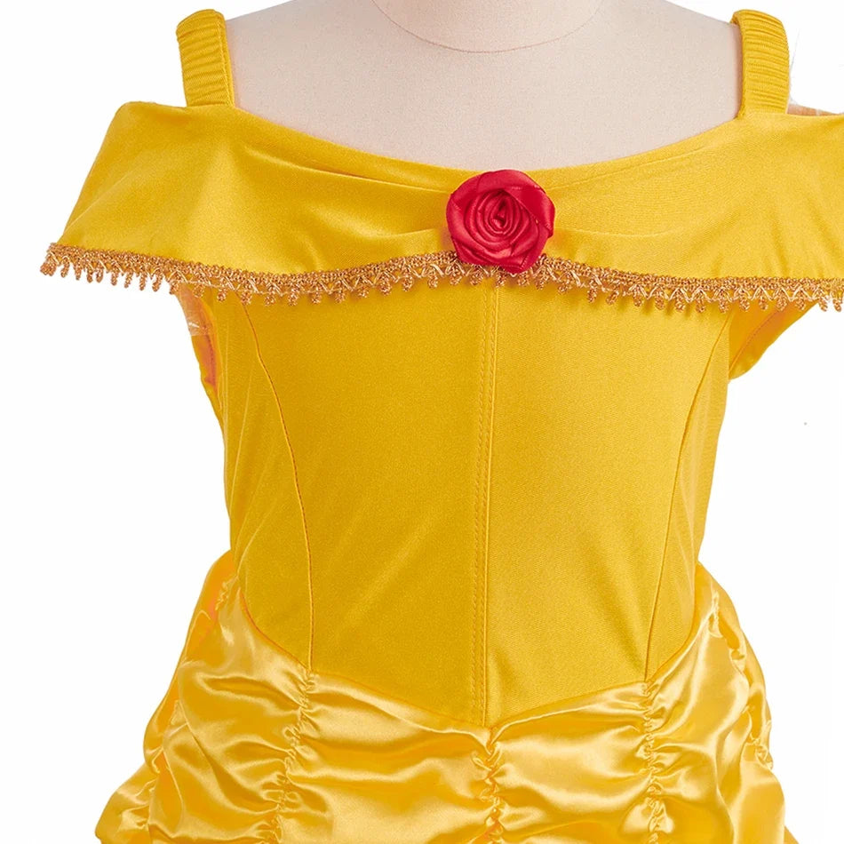 2026 Kid Elsa Anna Costume Girl Birthday Floral Dress Children Snow Queen Performance Fantasy Princess Evening Halloween Costume