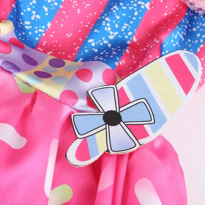 Girls Candy Fairy Lollipop Cosplay Costume Toddler Carnival Purim Rainbow Vestidos Girls Birthday Party Long Short Sleeves Dress