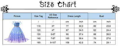 Elsa Anna Snow White Moana Rapunzel Ariel Belle Princess Dress for Girls Cosplay Carnival Birthday Party Outfit Kids 2-8Y