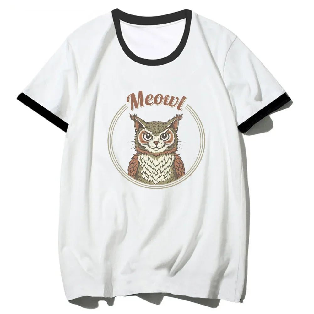 Meowl t-shirt girl 2000s Digital Retro korean clothes Classic Gothic shirt 2000s hip hop Graphic Grunge Pop Culture aesthetic