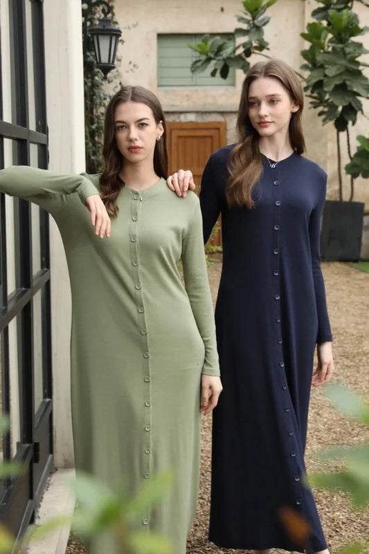 AS 2025 summer woman dress comfortable ribbing maxi button dress  lady clothes