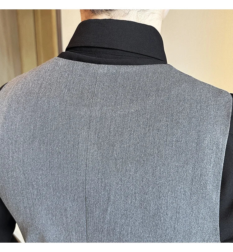 ( Vest + Pants) Men Luxury High Quality Business Suit Vest 2 pieces Formal Groom Wedding Dress Vest Set Fashion Club Clothing