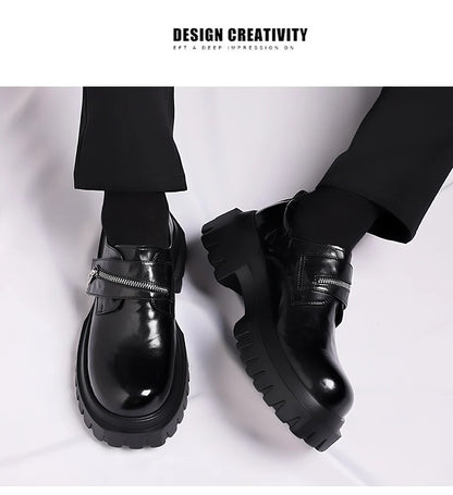 2026 New Derby men's leather shoes Thick bottomed British style design Leisure Party Business Office Luxury adult shoes