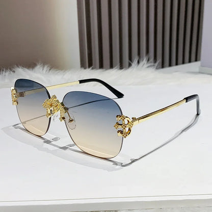 2025 New Frameless Sunglasses Women Men High-end Fashion Sunscreen Ladies Square Sun Glasses Alloy Legs Gafas De Sol UV400
