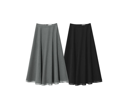 Elegant Skirts For Woman 2025 Winter New Commuter Style A-Line Mid-Calf Skirt Loose Solid Versatile Woman Clothes 12544126