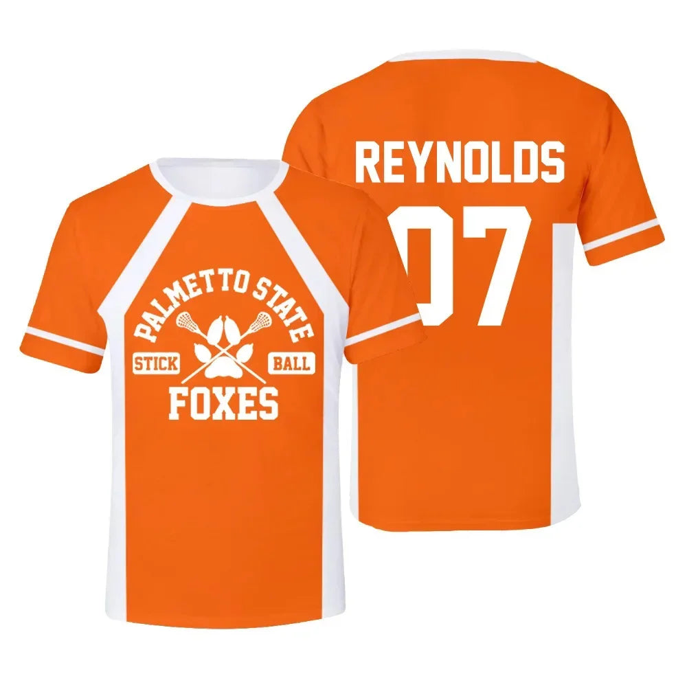 New The Foxhole Court Palmetto State Foxes Lacrosse Jersey Cosplay WILDS MINYARD 3D Tshirt Men/Women Short Sleeve Kids Tees