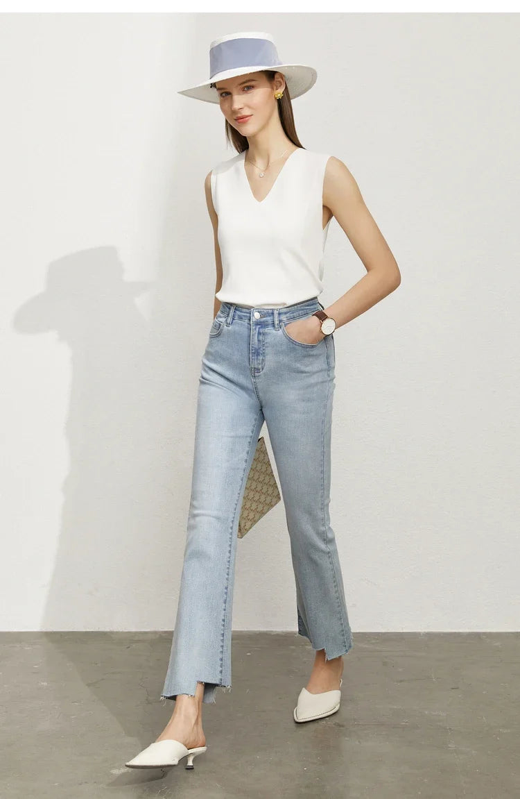 Minimalism Vests for Women 2023 Summer New Simple Versatile Hyperbola V-neck Slim Underlay Top Crop Tops Tank Top 12342277