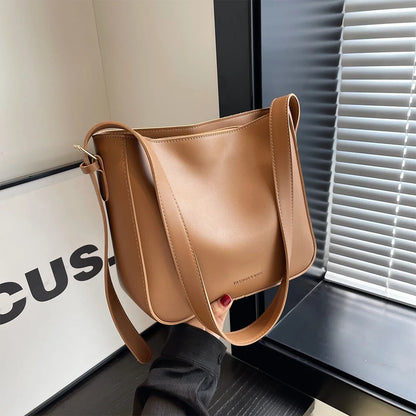 Super Popular Spring and Summer Commuter Bucket Bag for Women 2026 New Style Pu Leather Women's Bag with a High-End Feel, Large Capacity, Single Shoulder Crossbody Bag for Work