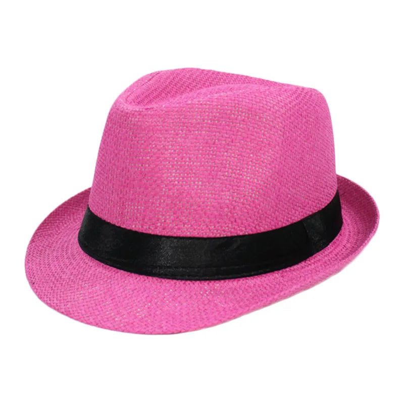 Summer Fedoras for Men Middle old aged Cap Linen Panama Solid  Jazz Hat Cowboy  Men's Women's  British Party Sun Hat