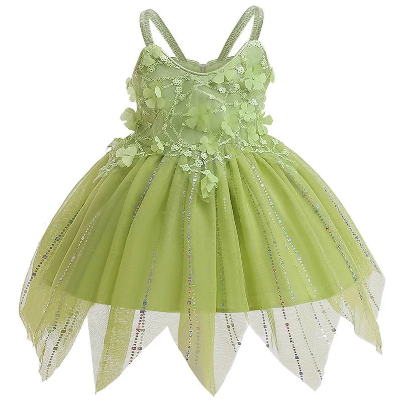 Children Fancy Girls Elf Cosplay Fairy Princess Dress For Kids Carnival Birthday Party Gift Halloween Christmas Dress Up Costume