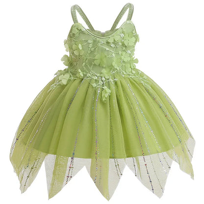Children Fancy Girls Elf Cosplay Fairy Princess Dress For Kids Carnival Birthday Party Gift Halloween Christmas Dress Up Costume