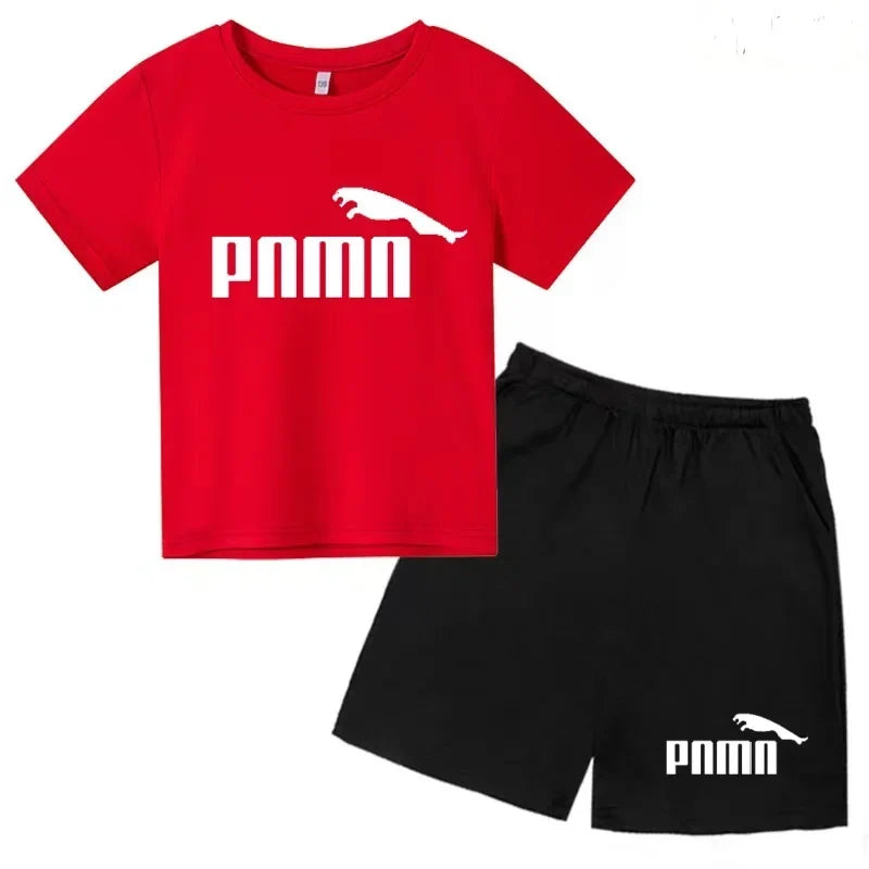 Des vêtements esthétiques pour les enfants de 3 à 12 ans, T-shirt imprimé avec des lettres, blouse à manches courtes et pantalon