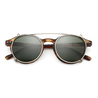 Steampunk Style Clip On Sunglasses for Men Women Anti Blue Light Glasses+Polarized Clip Fashion/Retro Computer Eyewear