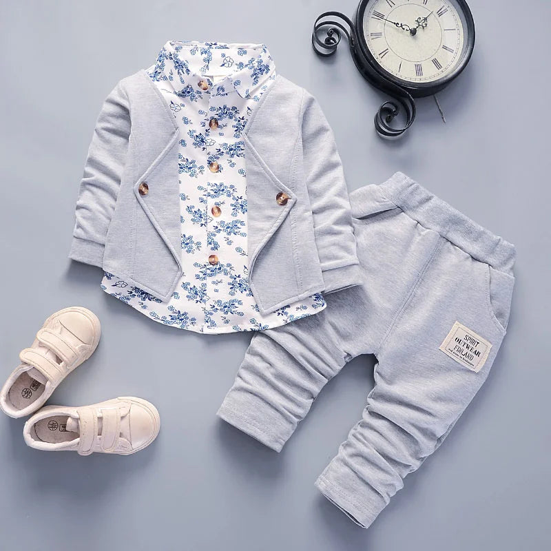 New Baby Clothes Boys Gentleman Suit Spring Autumn Children Fashion Jacket Pants 2Pcs/Set Toddler Casual Costume Kids Tracksuits