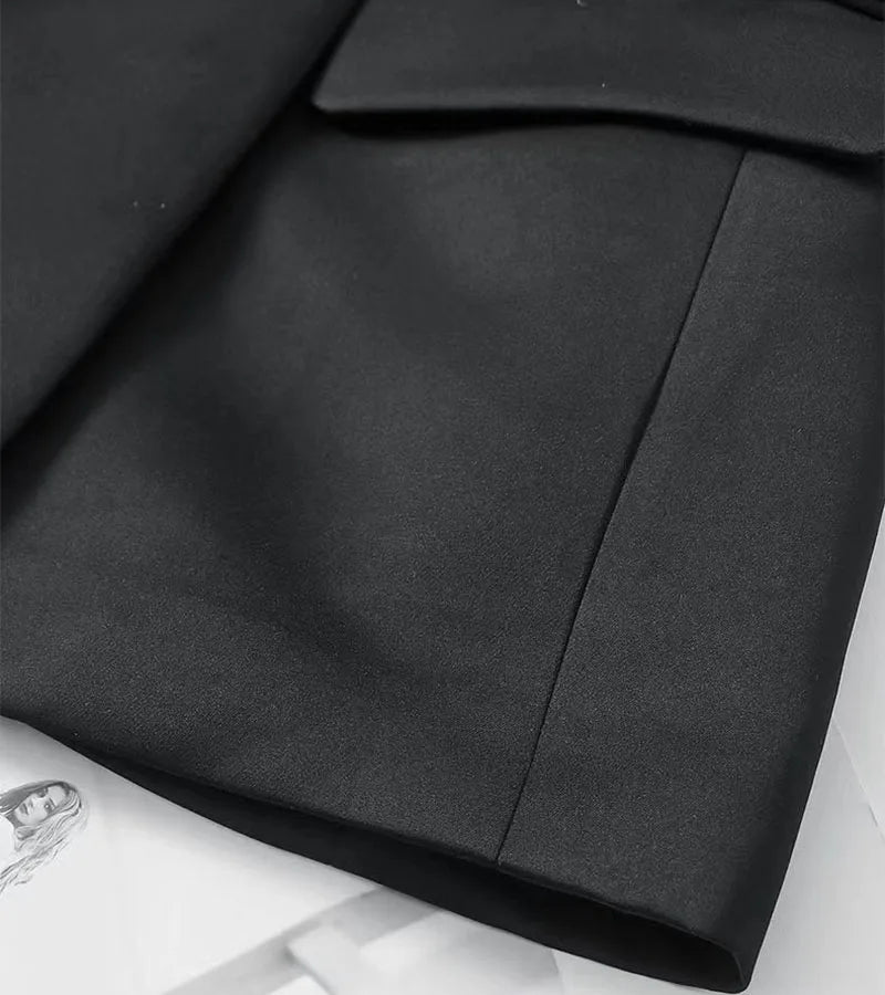 Autumn New High End Waist Slim Blazer Jacket Women Casual British Mid Length Black Suit Coat Woman Elegant Chic Office Blazers
