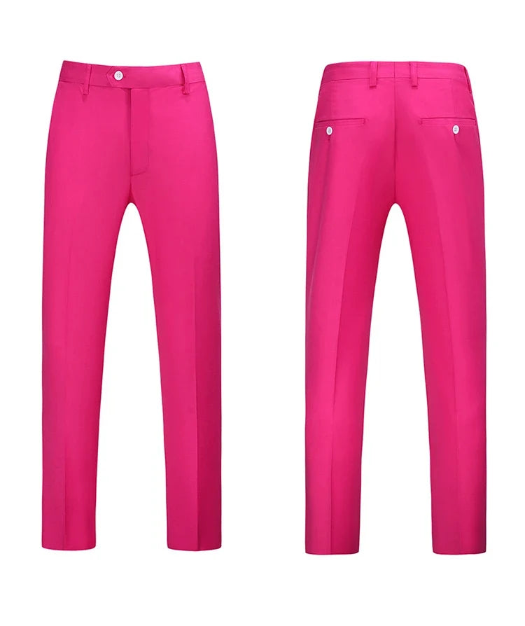 2026 New Men's Middle Waist Pants, 25 Color Choice, Elegant Office Men Trouser, Modest Green Pink Yellow Asian Size M-6XL