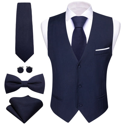 Men's 5-Piece Suit Set Vest/ tie/ bow tie/pocket handkerchief/cufflinks Complete set of formal and wedding accessories  Business