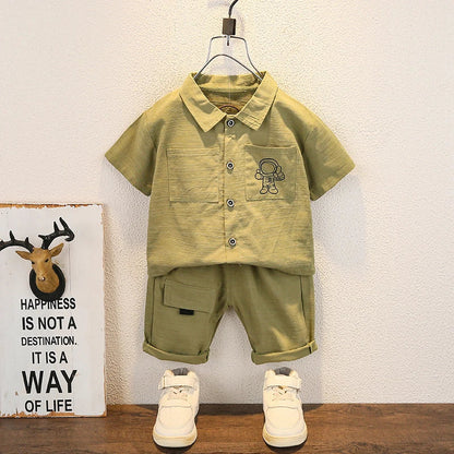 Fashion baby boys Short shirt + Shorts sets 0-5 Years Old Summer Little Children's girls Clothing suits