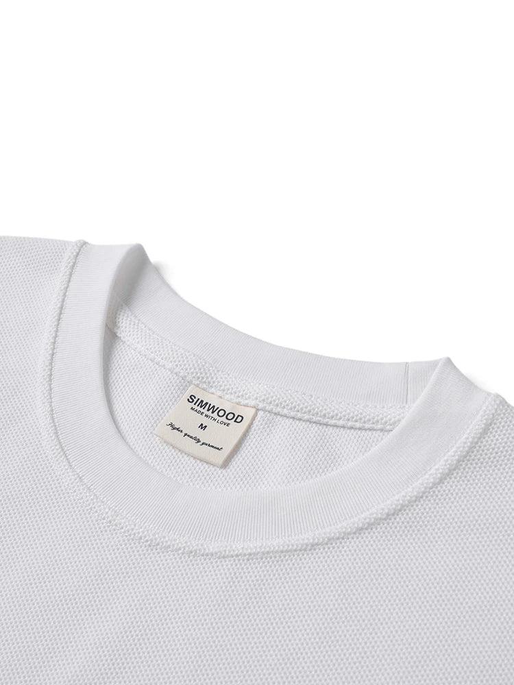 2026 Summer Super Loose  300gsm Breathable Pique Fabric T-shirts Men Plus Size Tops