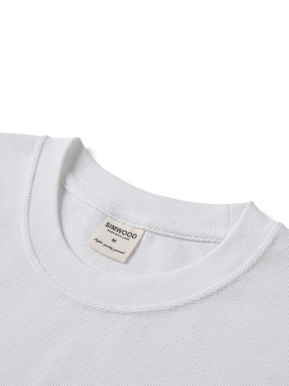2026 Summer Super Loose  300gsm Breathable Pique Fabric T-shirts Men Plus Size Tops