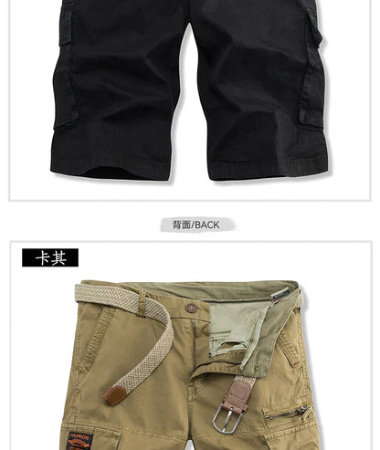 Summer Overalls Men Casual Shorts New Loose Sports Comfortable Knee Shorts Streetwear Breathable Safari Short Pants