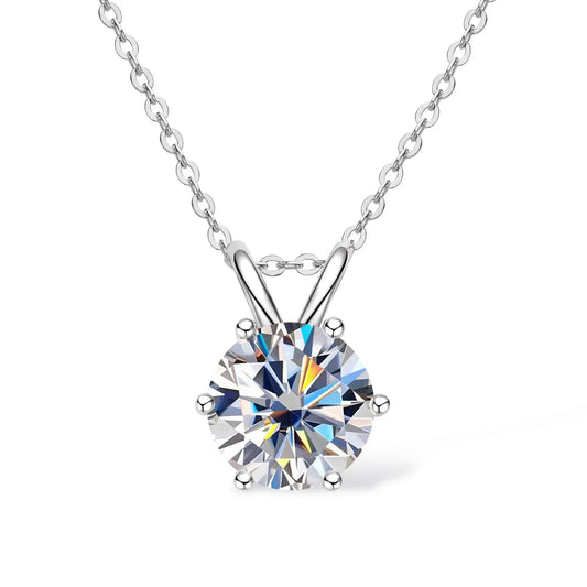 Moissanite Pendant Necklace 0.5-5CT D Color VVS1 4/6 Prong Lab Diamond 925 Silver 18K Gold Plated Solitaire Jewelry Gift