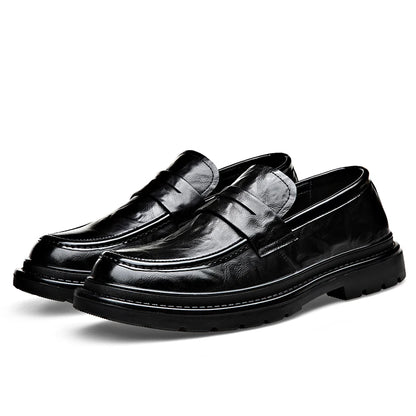 Fashion Leather Mens Casual Shoes Breathable Business Handmade Slip On Shoes Hot Sale Brand Classic Men Shoes Flats Moccasins