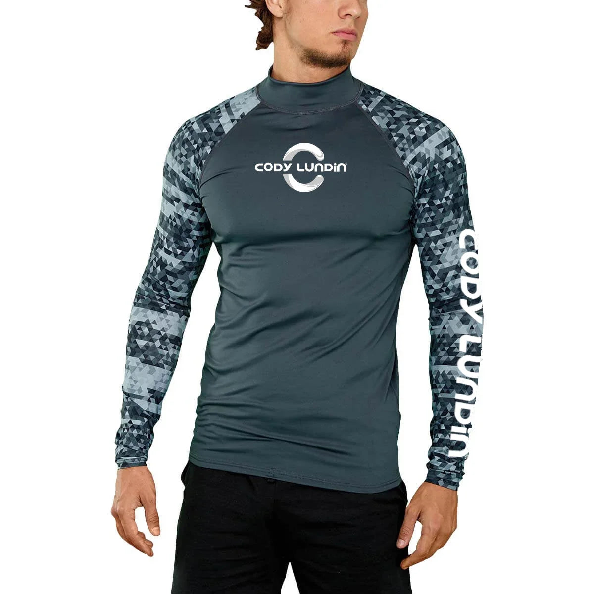 Cody Lundin Men's Long Sleeve Rashguard UPF 50+ UV Protection Fabric T Shirts Lightweight White Compression Gym Surf Swim Shirts