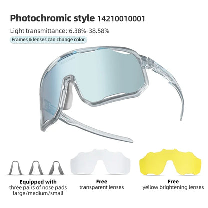 Cycling Glasses Goggles Polarized/Photochromic Sunglasses Sport Big frame Eyewear UV400 Sun Protection with 2 Lens