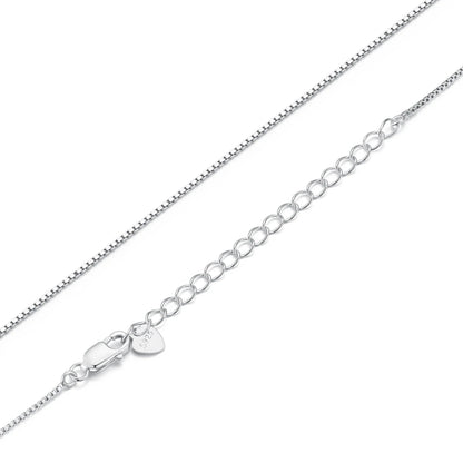 925 Sterling Silver Basic Chain Necklace Collection Box Chain Necklace Bead Chain Link for Women Simple Fine Jewelry