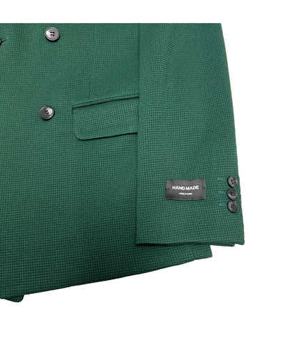 2025 Spring New Men's Waffle Double Breasted Suit Jacket High Quality Business Slim Fit Blazers Groom Social Party Dress Coats