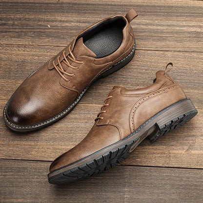 Men Shoes Brand 2026 Fashion Comfortable Leather Shoes Men