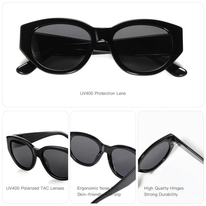 Women Butterfly Acetate Polarized Sunglasses Thick Frame UV400 Protection Sun Glasses Fashionable Ladies Shopping Gift