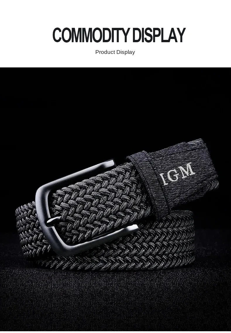 Men Belt Braided Elastic Belt for Men Stretchy Woven Canvas Fashion Belt for Versatile Jeans and Pants