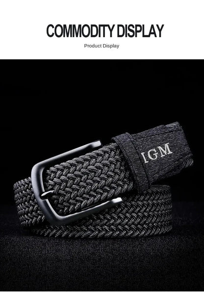 Men Belt Braided Elastic Belt for Men Stretchy Woven Canvas Fashion Belt for Versatile Jeans and Pants