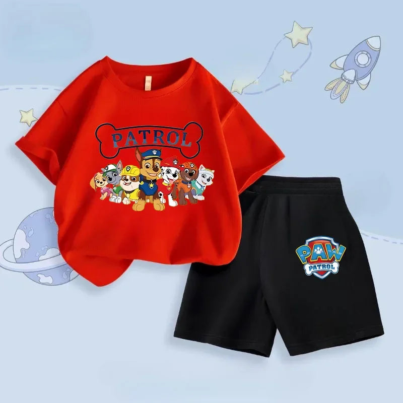 Summer New Boys Short Sleeved Top Shorts Two Piece Set Children's Casual Breathable Outfits Kids Beach Clothing Suit