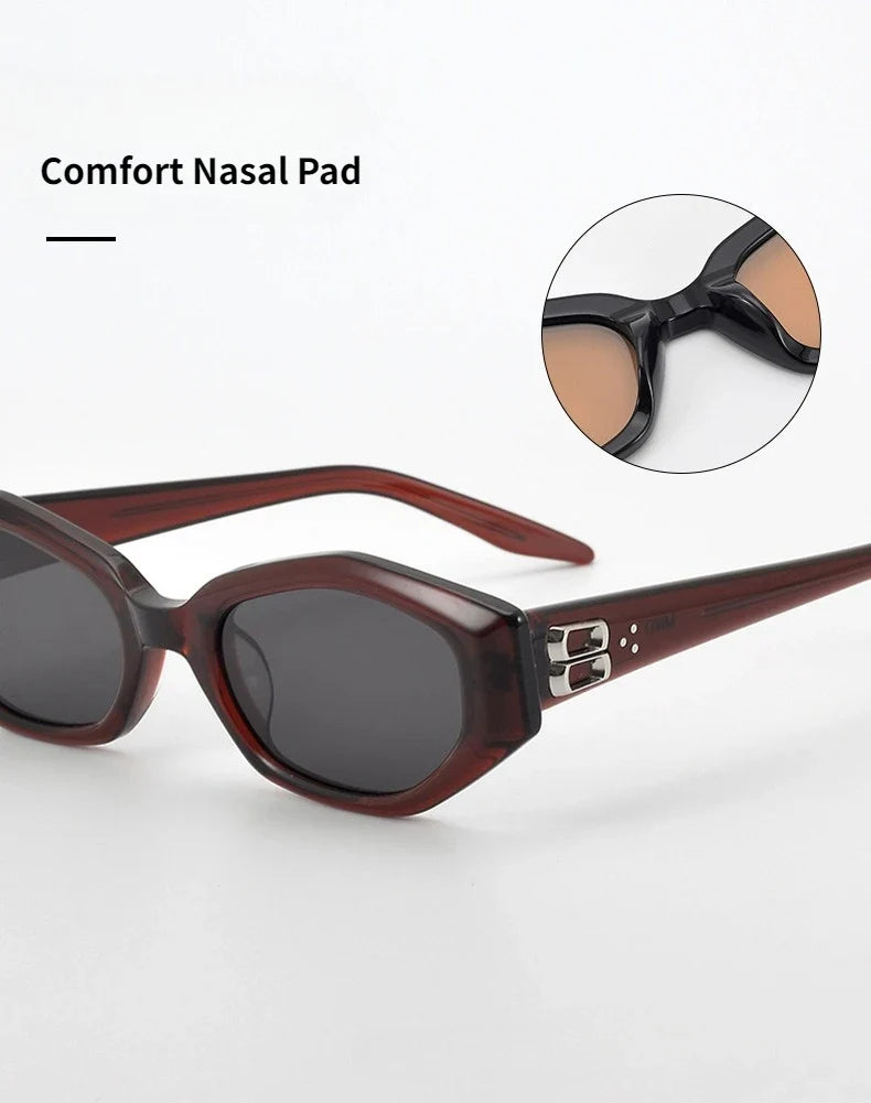 Fashion Cat Eye Retro Men Sunglasses High Quality Acetate UV400 Protection Top Brand Women Sunglasses Support Custom Lenses