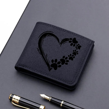 Horse Dragon Pattern Canvas Boy Girl Kids Wallet Black Card Holder Male Money Bag Bank Holder Short Purse Credit Card Case Bag