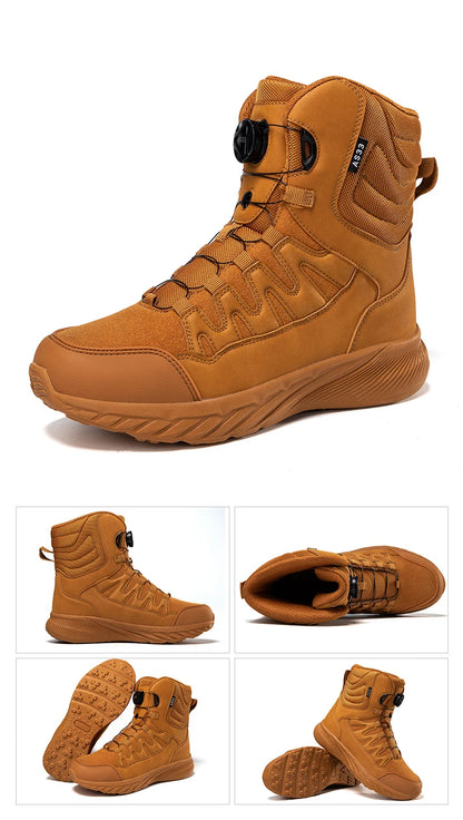New Men Tactical Boots Brand Army Boot Military Ankle Hiking Shoes Safety Desert Work Climbing Shoes Waterproof High Quality