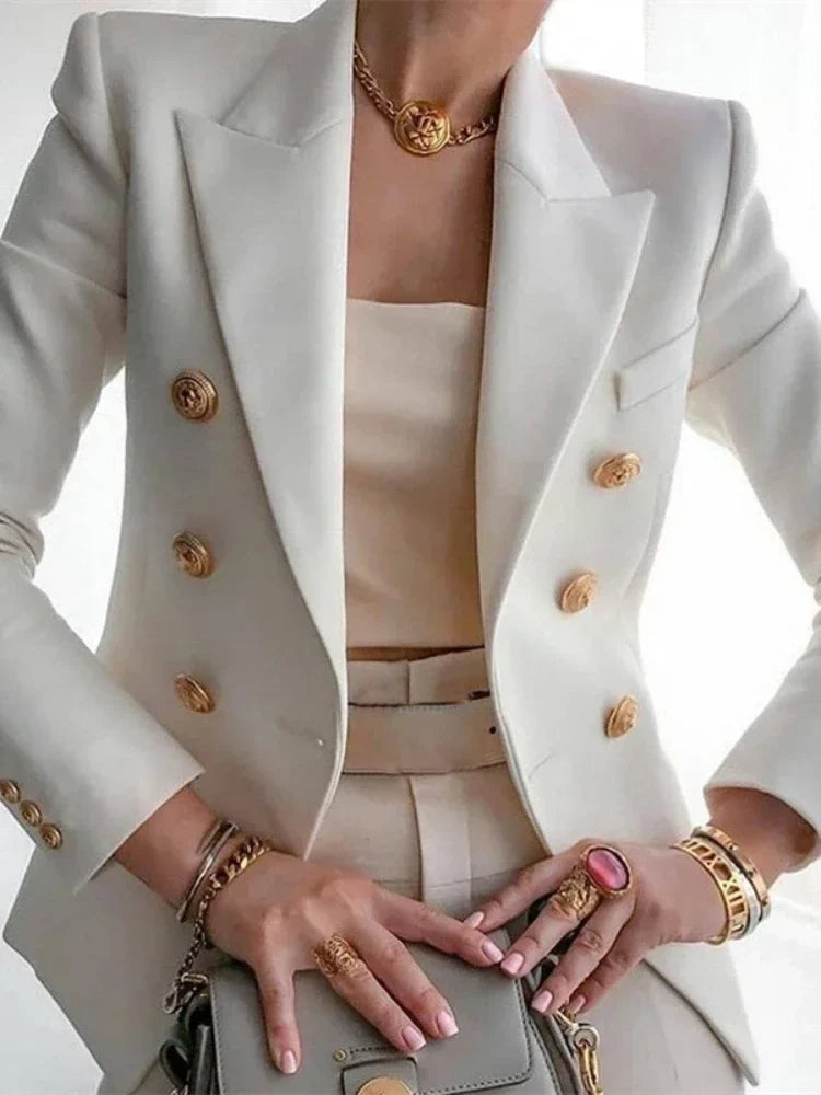 Women's Korean Fashion Long Sleeve Blazer Casual Loose Office Coat Spring Autumn Versatile New Clothing