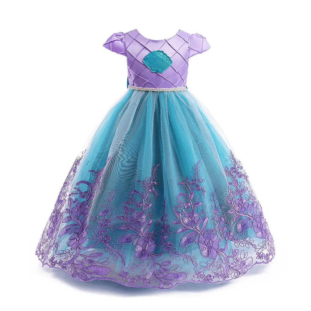 Photography Costume Girls Princess Birthday Party Little Mermaid Ball Gown Girl Ariel Puffy Dress Prom Festival Apparel Vestidos